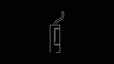 White line Detonate dynamite bomb stick icon isolated on black background. Time Stock Footage 147226745