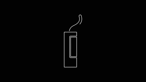 White line Detonate dynamite bomb stick icon isolated on black background. Time Stock Footage 167597227
