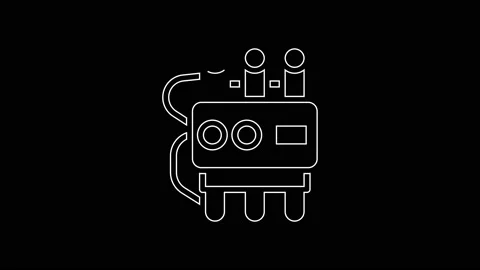 White line Detonate dynamite bomb stick and timer clock icon isolated on black Stock Footage 167599786