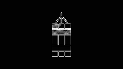 White line Detonate dynamite bomb stick icon isolated on black background. Time Stock Footage 203430732