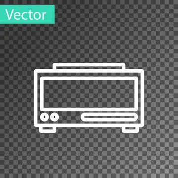 White line Digital alarm clock icon isolated on transparent background Stock Illustration