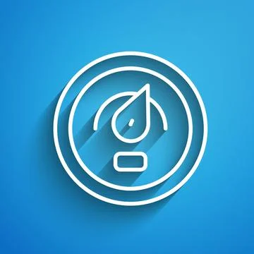 White line Digital speed meter concept icon isolated on blue background. Global Stock Illustration