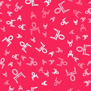 White line Dressing table icon isolated seamless pattern on red background イラスト素材