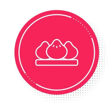 White line Dumpling icon isolated on white background. Traditional chinese dish Stock Illustration