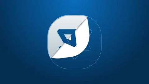 White line Earth element of the symbol alchemy icon isolated on blue background Stock Footage 148446731