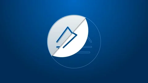 White line Earth element of the symbol alchemy icon isolated on blue background Stock Footage 167856603