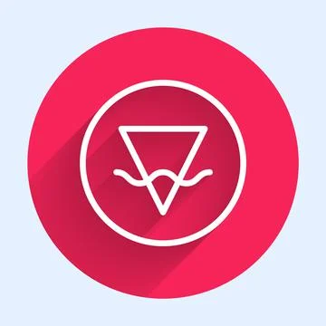 White line Earth element of the symbol alchemy icon isolated with long shadow Illustrazione stock