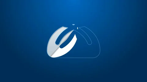 White line Easter cake icon isolated on blue background. Happy Easter. 4K Video Stock Footage 144144374