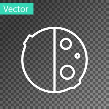 White line Eclipse of the sun icon isolated on transparent background. Total Illustrazione stock