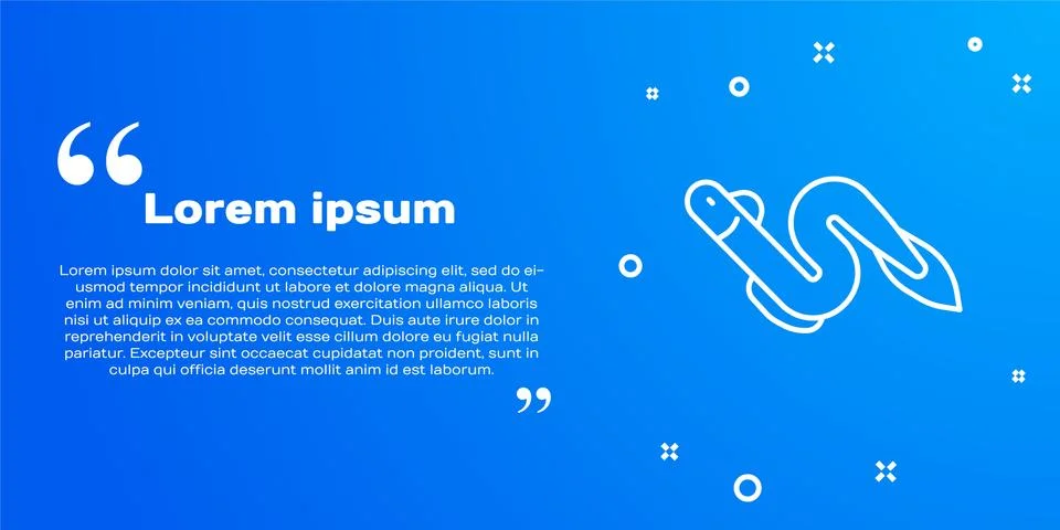 White line Eel fish icon isolated on blue background. Vector Stock Illustration