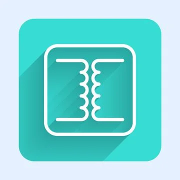 White line Electrical transformer icon isolated with long shadow background Stock Illustration