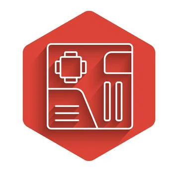 White line Electronic computer components motherboard digital chip integrated Stock Illustration