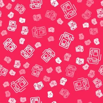 White line Electronic computer components motherboard digital chip integrat.. イラスト素材