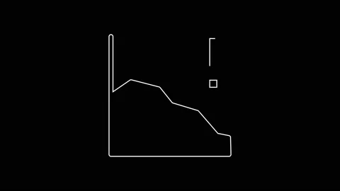 White line Financial growth decrease icon isolated on black background Stock Footage 167602454