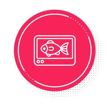 White line Fish finder echo sounder icon isolated on white background Stock Illustration