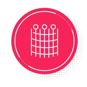 White line Fishing net pattern icon isolated on white background. Fishing tackle Stock Illustration