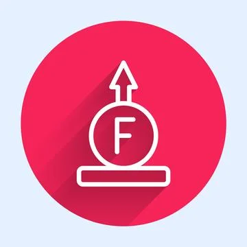 White line Force of physic formula calculation icon isolated with long shad.. Stock Illustration
