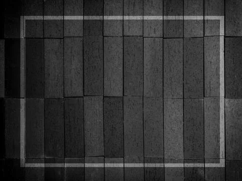 White line frame with blank space on dark wood texture background, vertical.. 写真素材