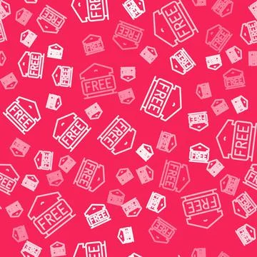 White line Free storage icon isolated seamless pattern on red background. Vector Stockillustratie