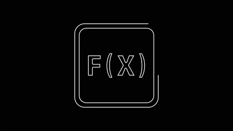 White line Function mathematical symbol icon isolated on black background. 4K Stock Footage 161992691