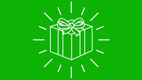 White line gift ray green Stock Footage 252801616