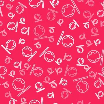 White line Global technology or social network icon isolated seamless pattern on 스톡 일러스트