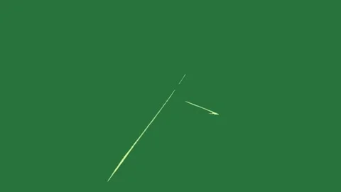 White line going through it and background arrow on clock isolated on green Stock Footage 336955159