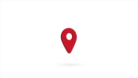 White line GPS location pointer icon with shadow isolated on blue background Stock Footage 162640726