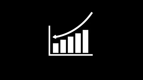 White line graph animating upwards on black background symbolizing growth a.. 库存影片 342698878