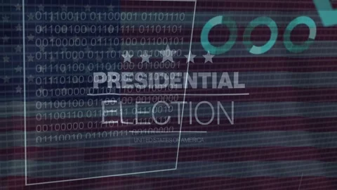 White line graph appearing, PRESIDENTIAL ELECTION shifting as teal data sliding, Stock Footage 334810962