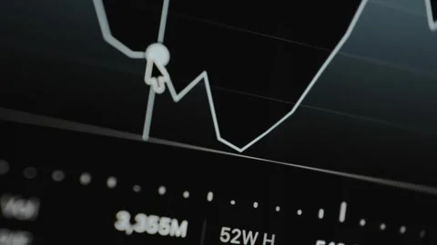White line graph on a black background Stock Footage 329332382