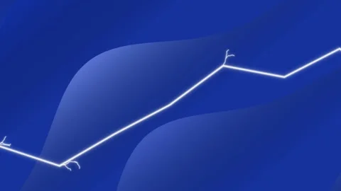 White Line Graph on Blue Background. Video stock 329289841