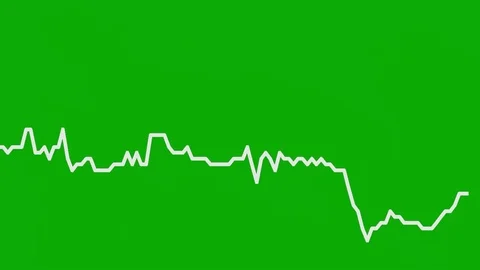 White line graph on green background chart of stock market investment trading. Stock Footage 83246773