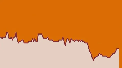 White line graph on orange background chart of stock market investment trading. Stock Footage 83246936