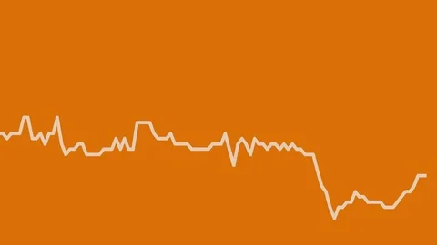 White line graph on orange background chart of stock market investment trading. Stock Footage 83247089