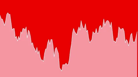 White line graph on red background chart of stock market investment trading. Stock Footage 83223729