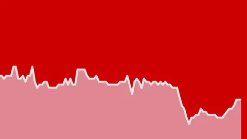 White line graph on red background chart of stock market investment trading. Stock Footage 83247378