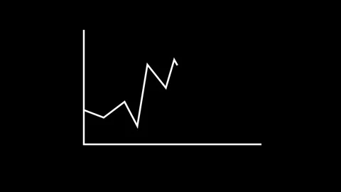 White line graph showing fluctuating data trend on black background abstrac.. Stock Footage 340123520