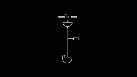 White line Grass and weed electric string trimmer icon isolated on black Stock Footage 161983024