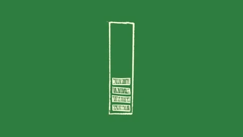 A white line on green background and screen with drawing it text bar outline Video stock 335122549
