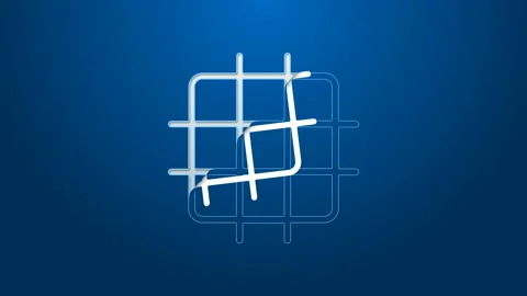 White line Grid graph paper icon isolated on blue background. 4K Video motion Stock Footage 144148899