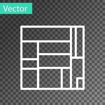 White line House Edificio Mirador icon isolated on transparent background 스톡 일러스트