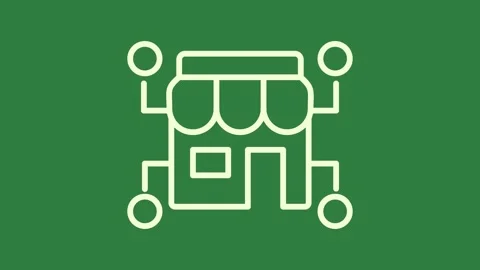 A white line icon on green background and isolated on green screen background Stock Footage 336893319