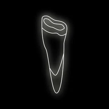 White line icon of a marijuana joint glowing on a black background Illustrazione stock