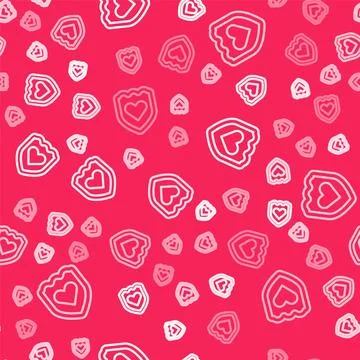 White line Immune system icon isolated seamless pattern on red background Illustrazione stock