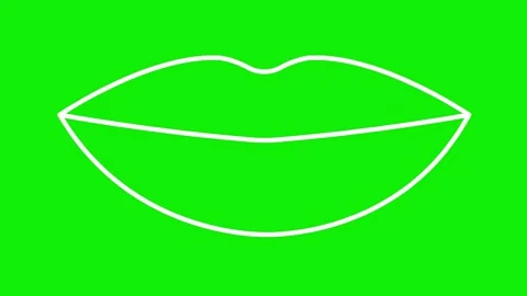 White line lips green Stock Footage 256795999