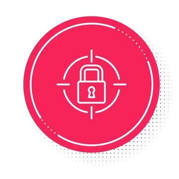 White line Lock icon isolated on white background. Padlock sign. Security Stock Illustration