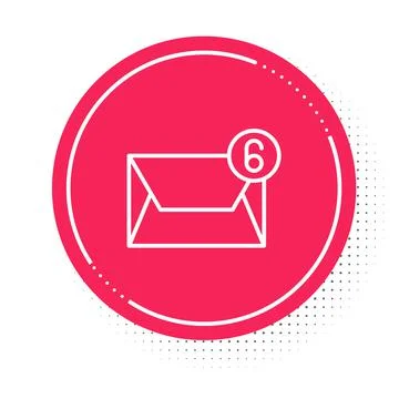 White line Mail and e-mail icon isolated on white background. Envelope symbol e Stock-Illustration