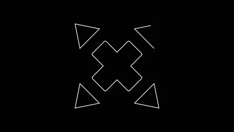 White line Many ways directional arrow icon isolated on black background. 4K Stock Footage 167602293