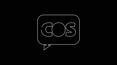 White line Mathematics function cosine icon isolated on black background. 4K Stock Footage 161992477